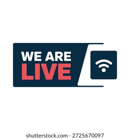 wir sind live-streaming jetzt mit wifi symbol
