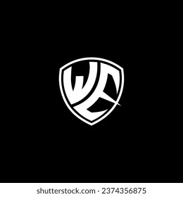 WE logo monogram emblem style with shield shape design template ideas