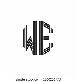 WE Logo monogram outline style linked isolated on white background