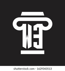 WE Logo monogram with pillar style design template