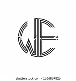 WIR Logo-Monogramm-Dreifach-Bänder-Design-Vorlage einzeln auf weißem Hintergrund