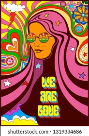 We Are Love 1960s  Style Hippie Psychedelic Poster