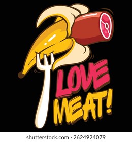 we love banana and meat on the same time design sticker 