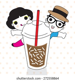We Love Coffee Character illustration