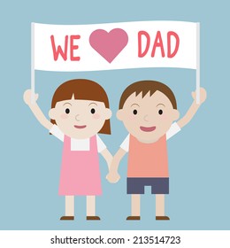 We love dad - Vector