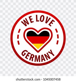 We love Germany Badge. Isolated on transparent background. Eps10 Vector.