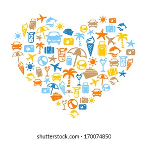 We love holidays! - Summer background with holidays symbols