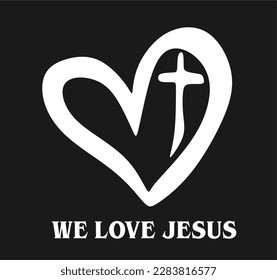 We love Jesus with black background 