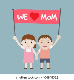 We love mom - Vector