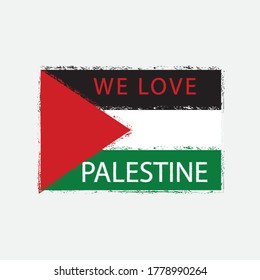 We love palestine, Palestine Flag, Palestine Flag Background, Grunge Flag Background, Palestine Vintage Flag Background, Banner.