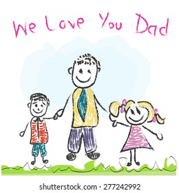 We Love You Dad Father's Day Doddle Greeting Card