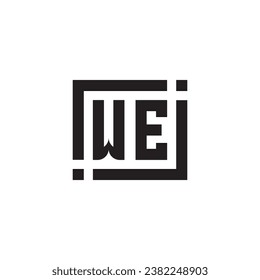 WE minimalist geometric symbol logo in high quality professional design that will print well across any print media