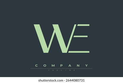 WE Modern Initials Logo Design. Logo de marque avec des initiales stylisées présentant un design audacieux et une esthétique moderne. Idéal pour le branding professionnel ou les projets créatifs axés sur le minimalisme