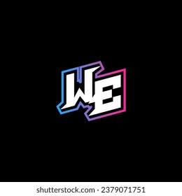 WE monogram logo design with abstract shape concept in vector