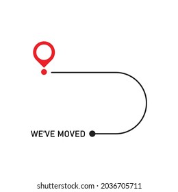 We moved icon with pin. vector illustration