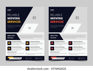 We are moving flyer template. House shifting services poster template.
House shifting agency flyer poster template. Fast reliable movers flyer template.