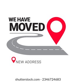 We are moving. Illustration for poster template with new address. Vector illustration