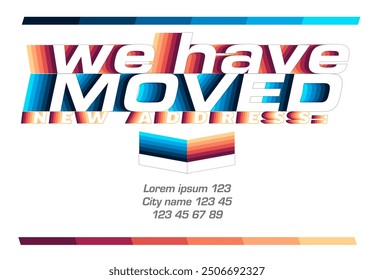 We are moving from one address to another address - minimalistic retro we have moved flyer template with place for new company office shop location address