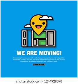 We are moving Poster with Location Pin and Map