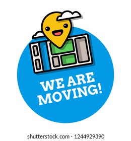 We are moving Poster with Location Pin and Map