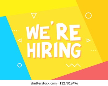 We Are Now Hiring, Join The Team. Advertisement Poster Or Banner Design. Yellow Abstract Background.