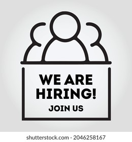 we are now hiring sign line art icon for apps and websites