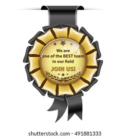 We are one of the best team in our field. Join Us! - award ribbon for recruitment companies / employers
