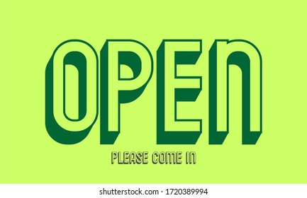 We are open again text vector vintage made for reopening after Covid19 outbreak