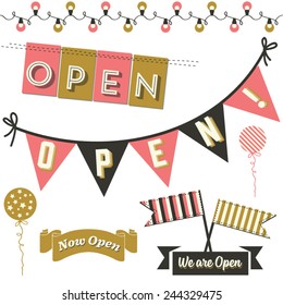 We are open - Banners and Clip Art