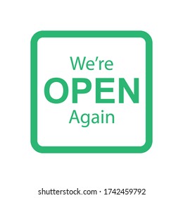 We are open business premium sticker sign for unlock marketing promotion Premium vector design eps 10.