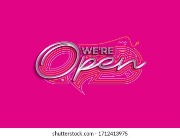 Somos Open Caligraphic 3d Style Text Vector ilustración Design.