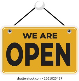 We are open, We are close, business, sign, open, notice, closed, opening, shut, apology, storefront, door hanger.