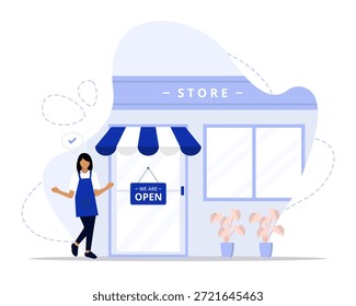 Somos ilustração de conceito aberto. Adequado para landing page, ui, web, cartão de introdução do aplicativo, editorial, folheto e banner.