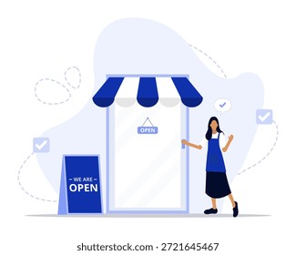 Somos ilustração de conceito aberto. Adequado para landing page, ui, web, cartão de introdução do aplicativo, editorial, folheto e banner.