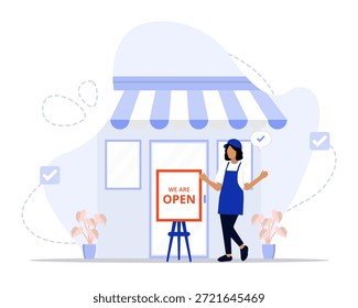 Somos ilustração de conceito aberto. Adequado para landing page, ui, web, cartão de introdução do aplicativo, editorial, folheto e banner.