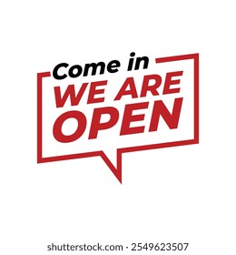 we are open design vector template for business