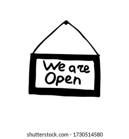 We are open hand written on doodle board. 