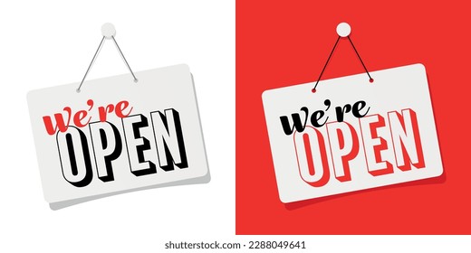 We are open on door sign
