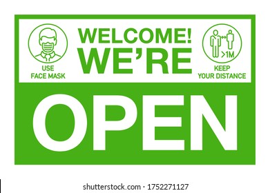 We Open Please Come Sign Board Stock Vector (royalty Free) 1752271127 