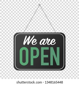 we are open sign for door posting vector