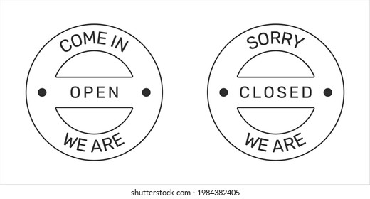 We are open sign. Transparent background. EPS 10