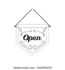 We are open sign vector design for store, shop coffee shop or etc
