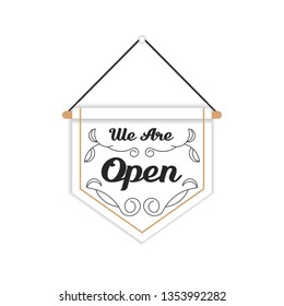 We are open sign vector design for store, shop coffee shop or etc