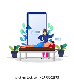We Are Open Spa And Massage Center Poster Design And Keep Distance  From Coronavirus.