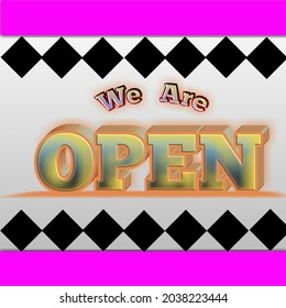 We Are Open Template, Banner, Poster - Vector Illustration