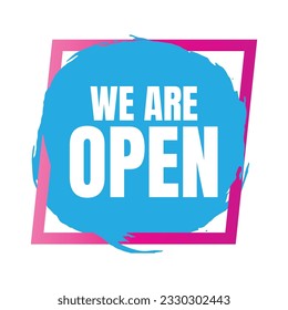 We are open today sign design, We are open now social media post icon, We are open tonight restaurant signboard vector