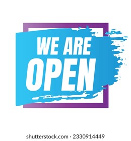 We are open today sign design, We are open now social media post icon, We are open tonight restaurant signboard vector