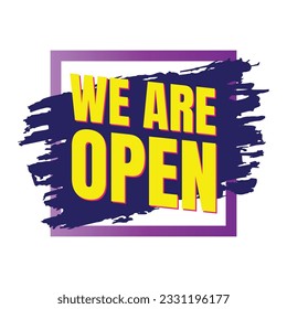 We are open today sign design, We are open now social media post icon, We are open tonight restaurant signboard vector