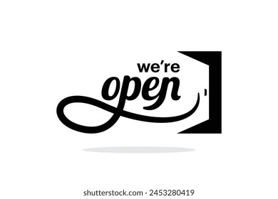 we are Open typography icon, banner, Design template Vector