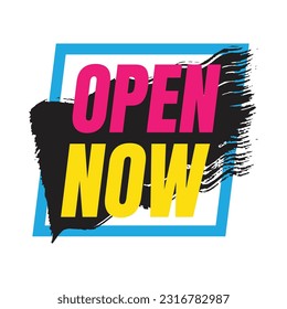We are open vector sign, Open now market, and shopping center icon sign design, We are open marketing vector signboard